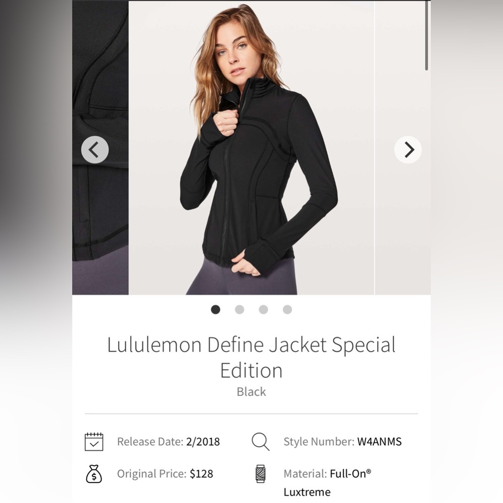 Lululemon Define Jacket - Black - Size 8